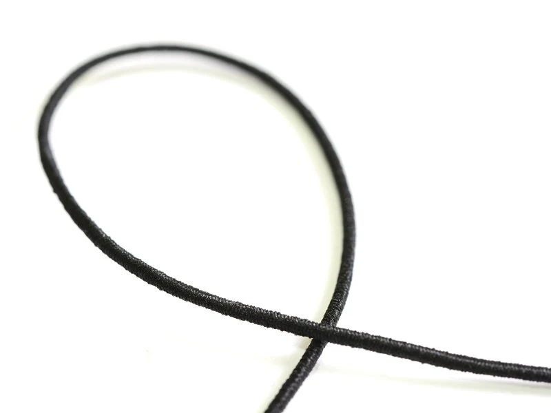 1 m de cordon / fil  élastique 1 mm - Noir - Image 3