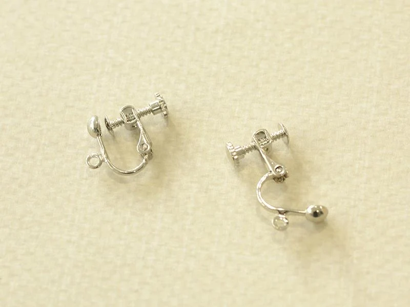 1 paire de boucles d'oreilles clip à vis - argenté foncé - Image 2