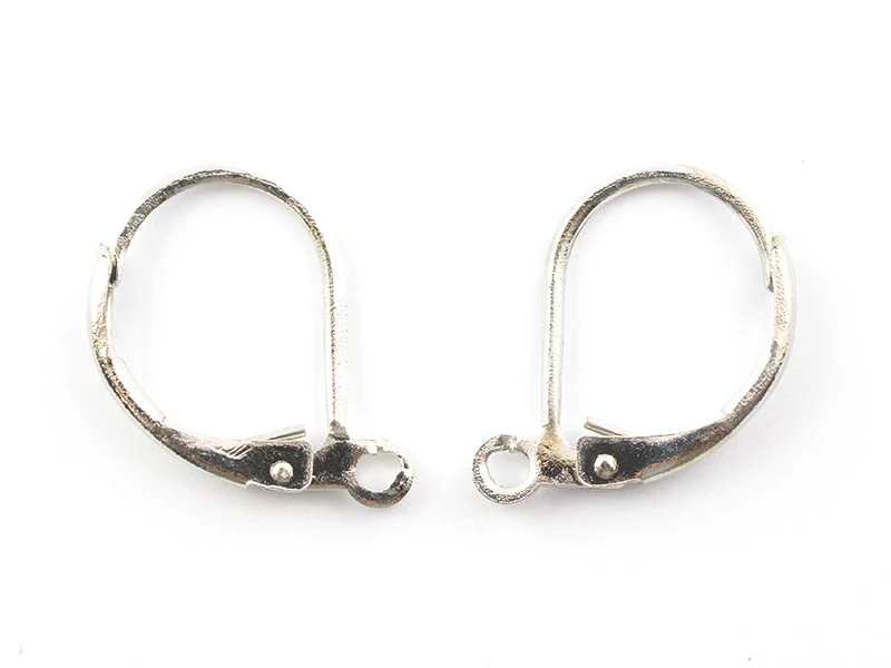 1 paire de boucles d'oreilles dormeuses argentées - Image 3