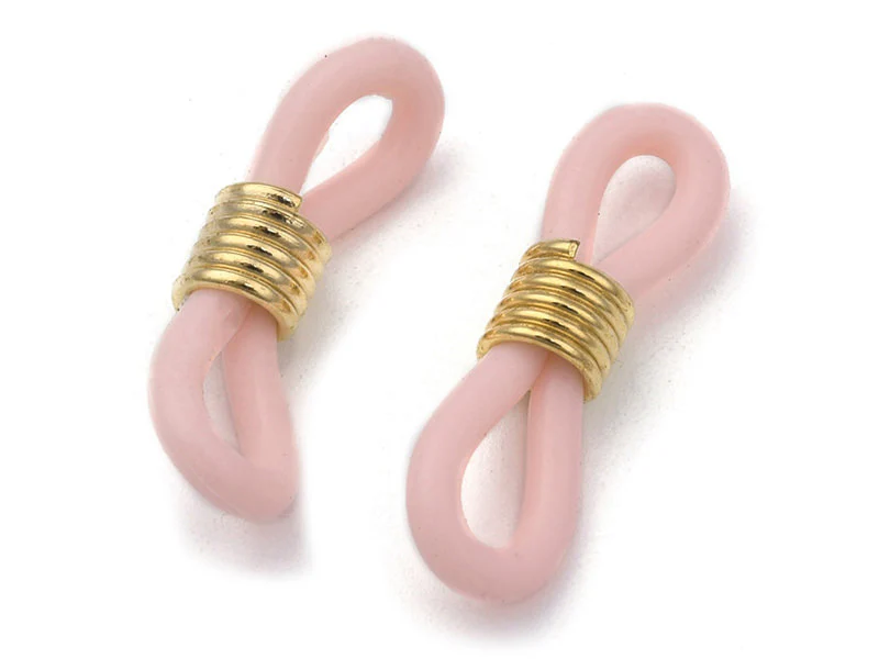 10 embouts pour cordon à lunettes - rose et doré - Image 2