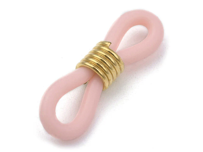 10 embouts pour cordon à lunettes - rose et doré - Image 3