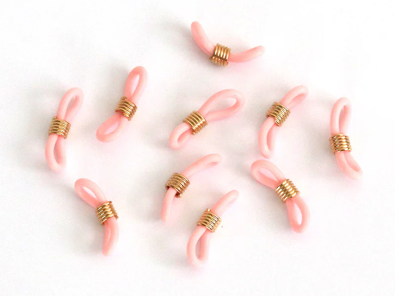 10 embouts pour cordon à lunettes - rose et doré - Image 4