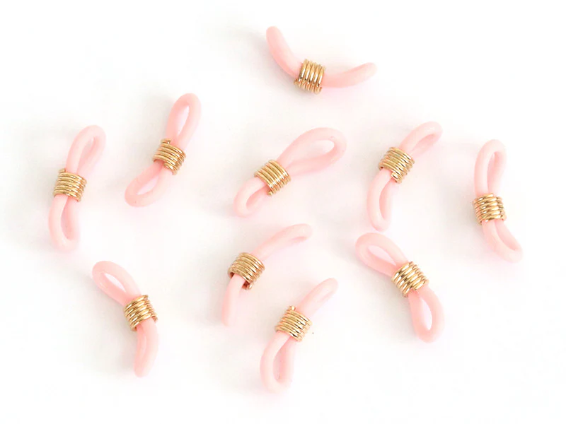 10 embouts pour cordon à lunettes - rose et doré - Image 5