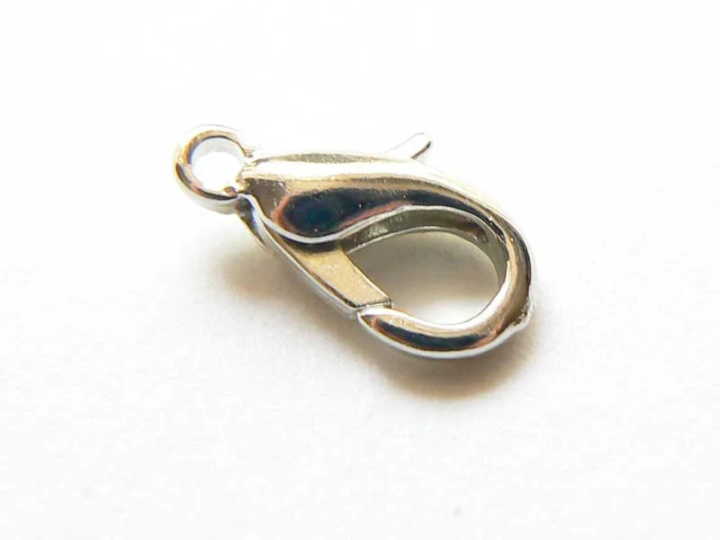 10 fermoirs mousqueton 21 mm - couleur argent clair - Image 3