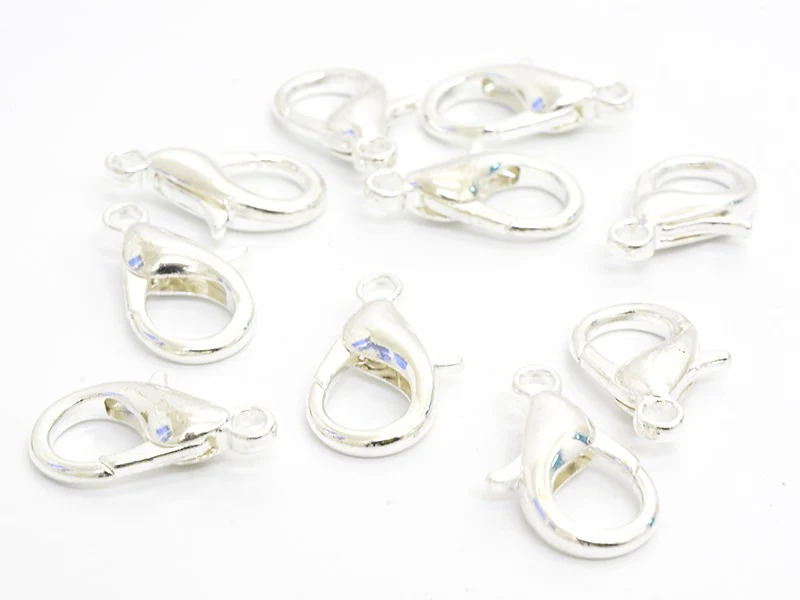 10 fermoirs mousqueton 21 mm - couleur argent clair - Image 4