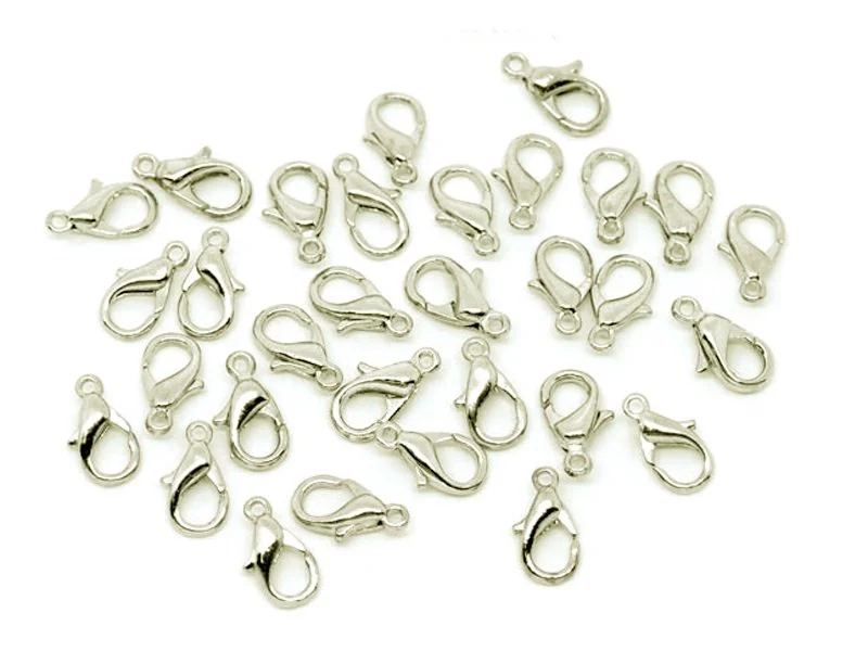 10 fermoirs mousquetons 12 mm - argenté clairs - Image 2
