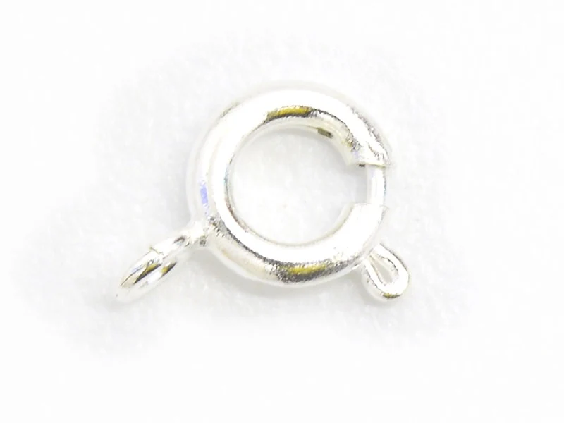 10 fermoirs ressorts 6 mm - couleur argenté clair