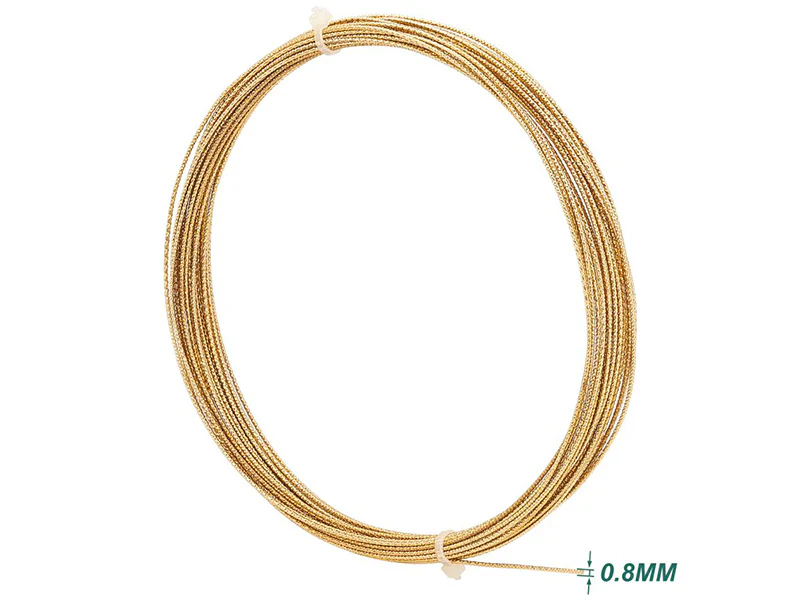 10 mètres de fil de cuivre texturé - doré brillant - 0,8 mm - Image 5