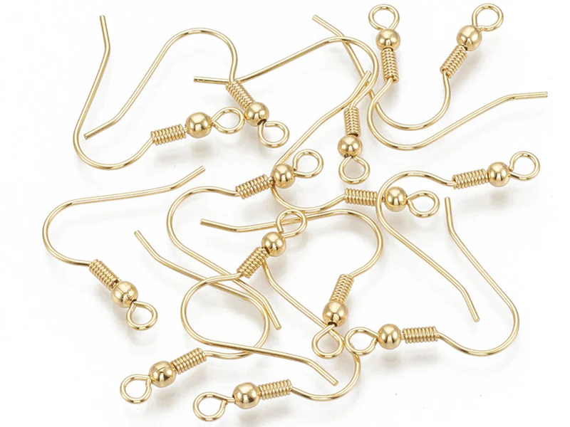 10 paires de boucles d'oreilles crochets - doré à l'or fin 18k - 20 mm - Image 2