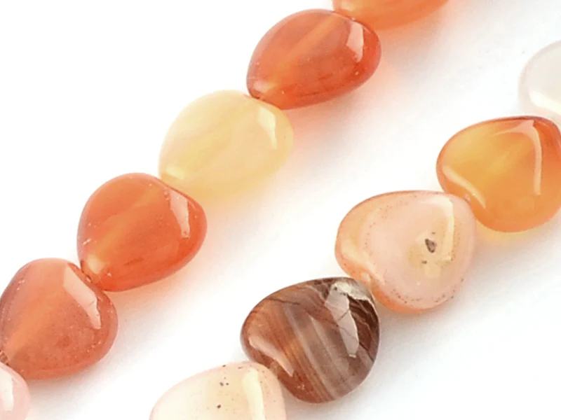 10 perles en forme de cœur en agate rouge - 10 mm - Image 2