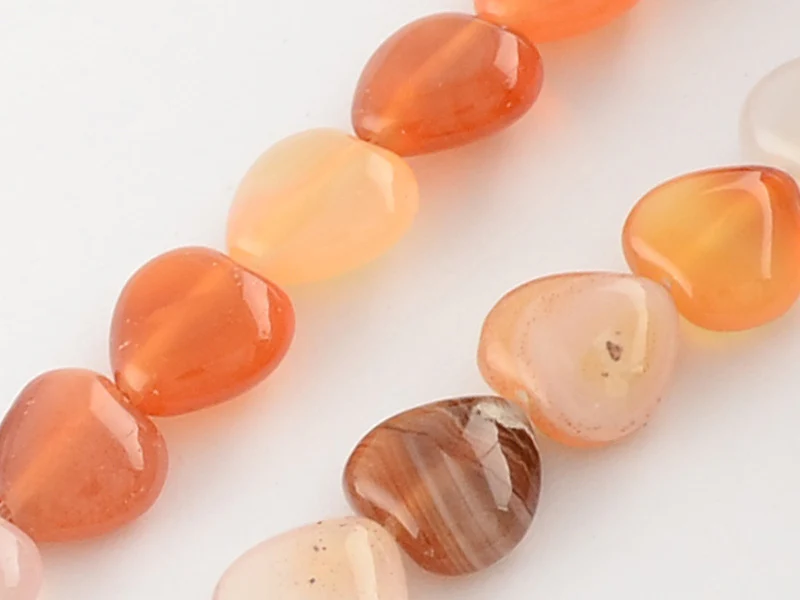 10 perles en forme de cœur en agate rouge - 10 mm - Image 3