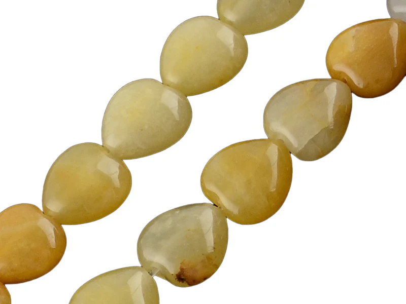 10 perles en forme de cœur en jade topaze - 10 mm - Image 3