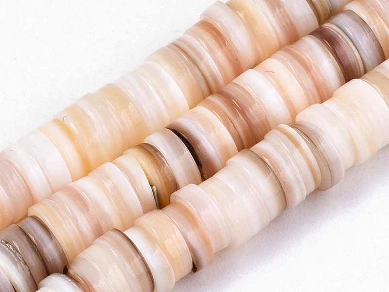10 perles heishi rondes - Coquillage naturel