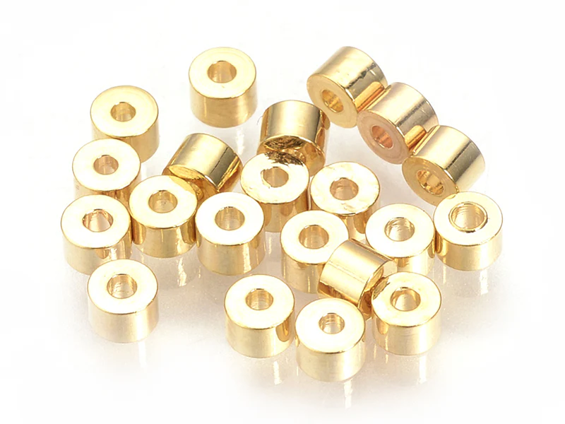 10 perles intercalaires - doré à l'or fin 18k - 2,5 x 2 mm - Image 2