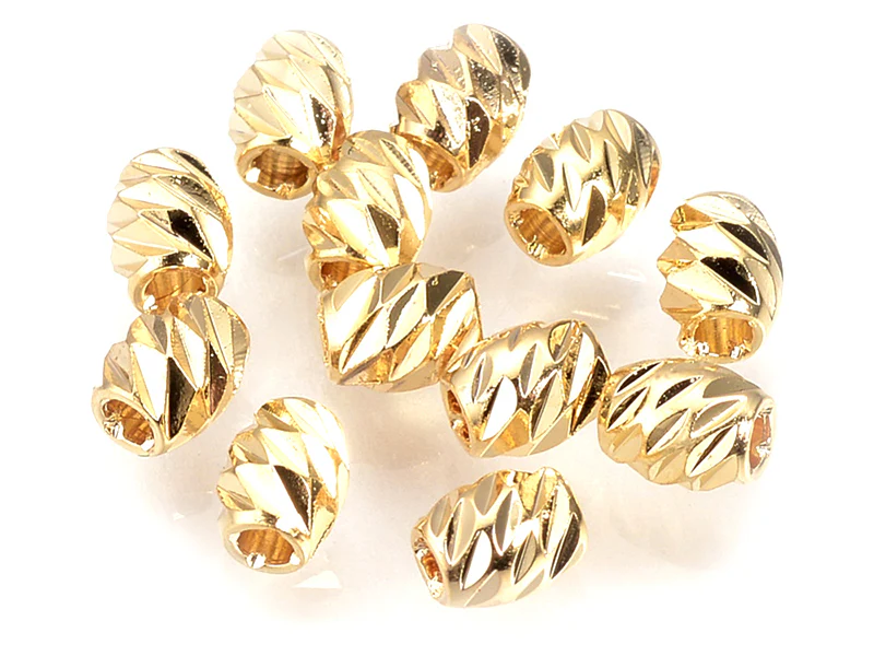 10 perles intercalaires - doré à l'or fin 18k - 4 x 3 mm - Image 2