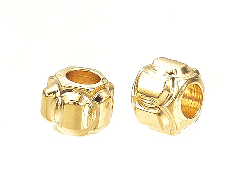 10 perles lanternes intercalaires - doré à l'or fin 18k - 3 x 2,5 mm