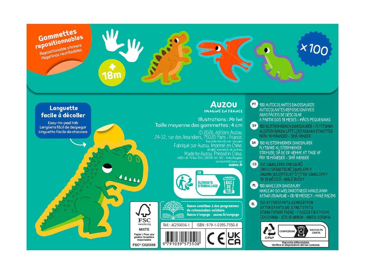 100 Gommettes - Dinosaures - Auzou - Image 4