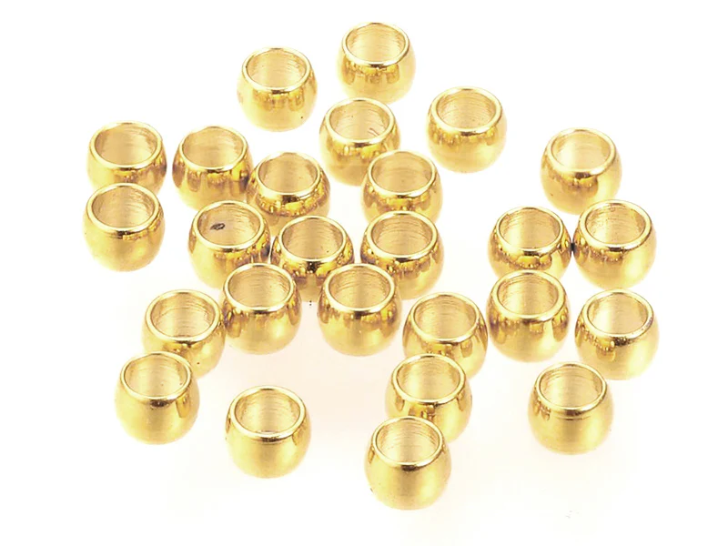 100 perles à écraser en acier inoxydable doré - 2 mm - Image 2