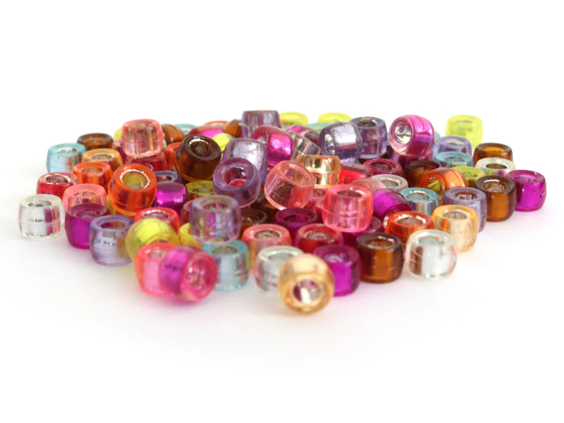 100 perles basiques en plastique - effet métallisé intérieur - 6 mm - Image 11
