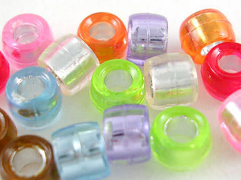 100 perles basiques en plastique - effet métallisé intérieur - 6 mm - Image 12