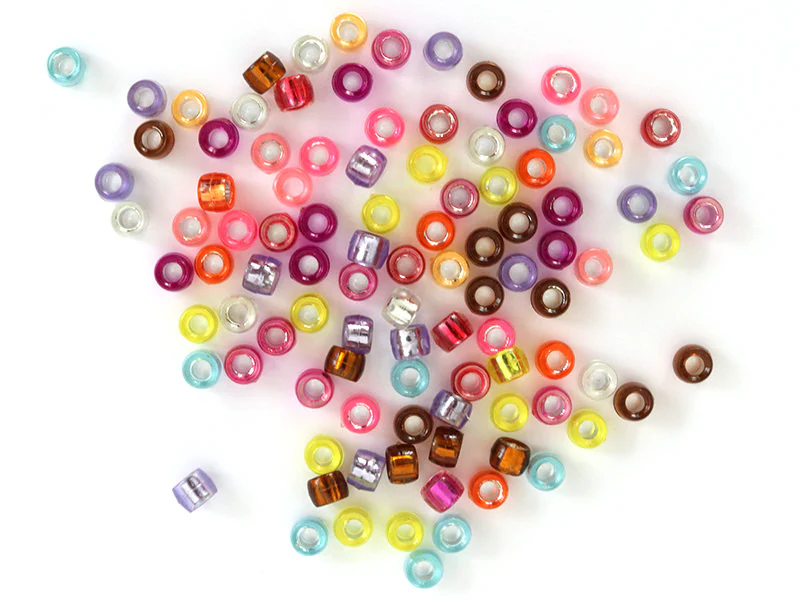 100 perles basiques en plastique - effet métallisé intérieur - 6 mm - Image 3