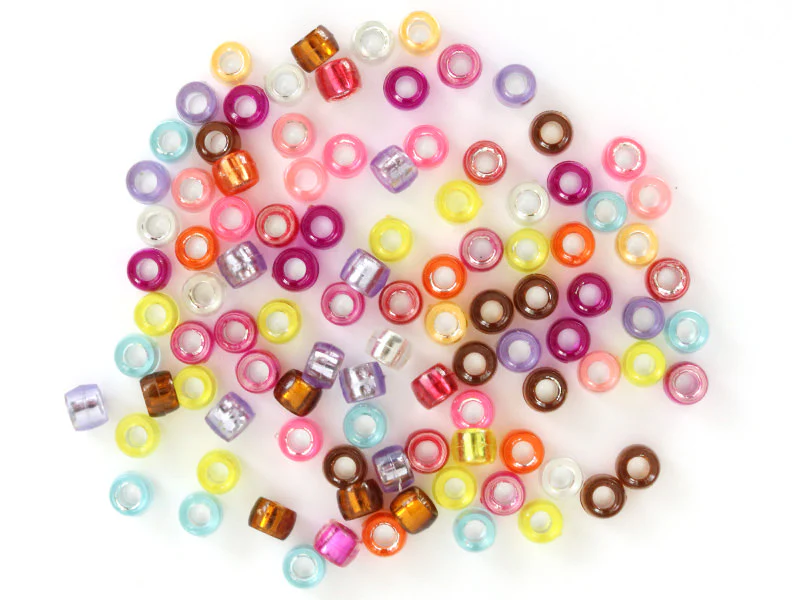100 perles basiques en plastique - effet métallisé intérieur - 6 mm - Image 4