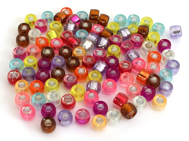 100 perles basiques en plastique - effet métallisé intérieur - 6 mm - Image 5