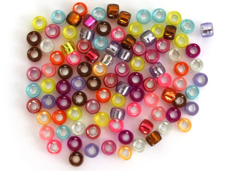 100 perles basiques en plastique - effet métallisé intérieur - 6 mm - Image 6