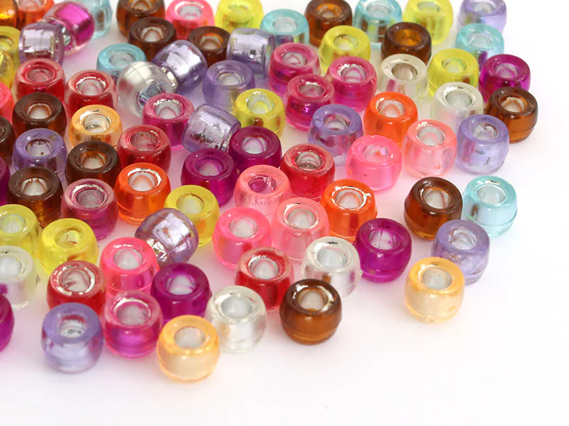 100 perles basiques en plastique - effet métallisé intérieur - 6 mm - Image 8