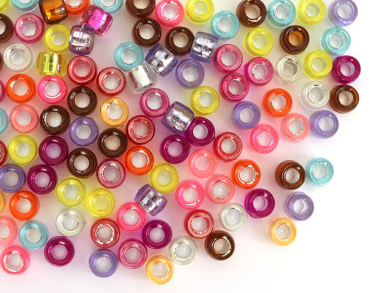 100 perles basiques en plastique - effet métallisé intérieur - 6 mm - Image 9