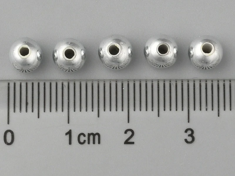 100 perles en plastique rondes - 6 mm - argenté - Image 3