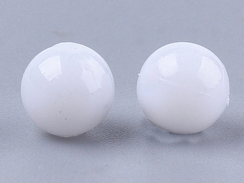 100 perles en plastique rondes 6 mm - blanc - Image 2