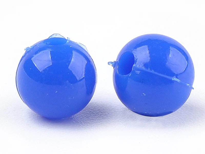 100 perles en plastique rondes 6 mm - bleu foncé - Image 2