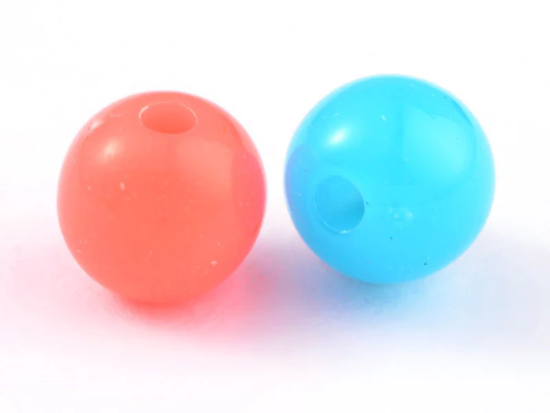 100 perles en plastique rondes 6 mm - couleurs fluo - Image 2