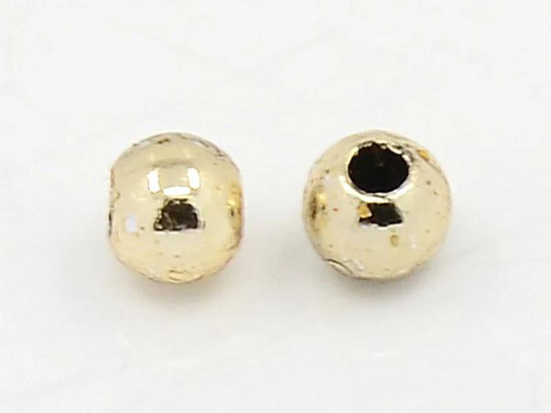 100 perles en plastique rondes - 6 mm - doré - Image 3