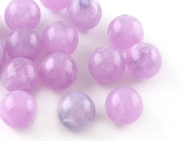 100 perles en plastique rondes 6 mm - imitation perles naturelles - Image 2