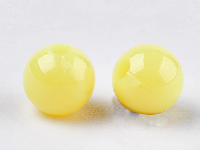 100 perles en plastique rondes 6 mm - jaune - Image 2