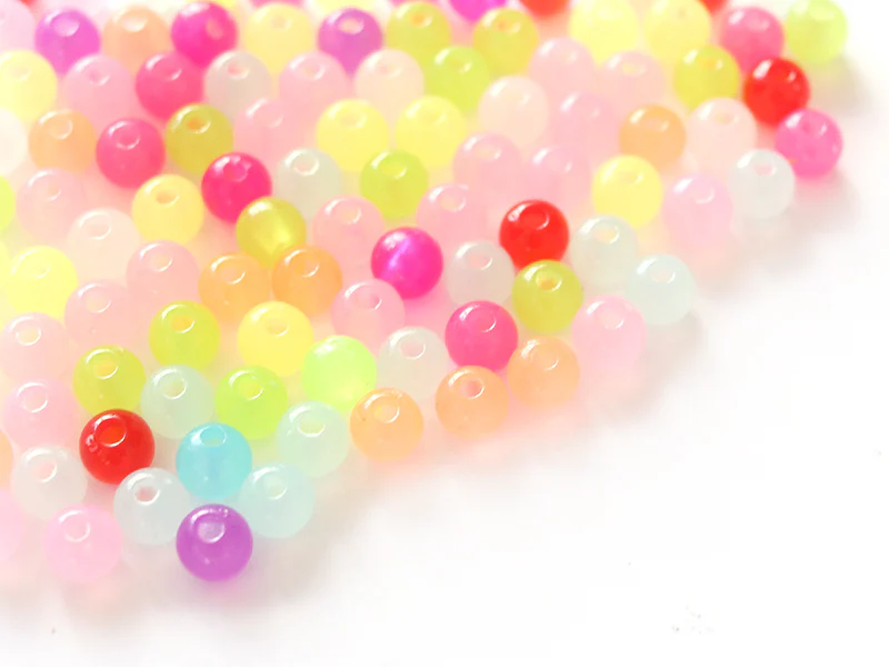 100 perles en plastique rondes 6 mm - multicolores - Image 10
