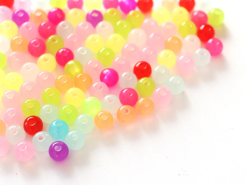 100 perles en plastique rondes 6 mm - multicolores - Image 11