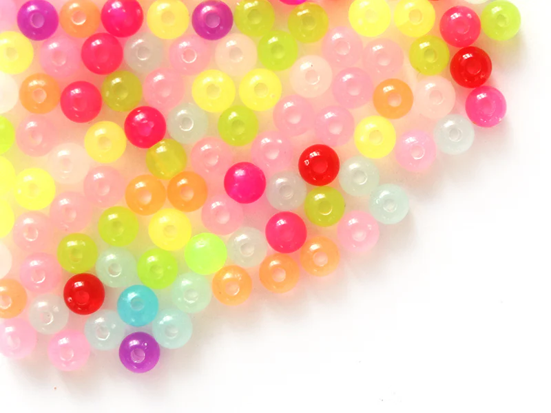 100 perles en plastique rondes 6 mm - multicolores - Image 12
