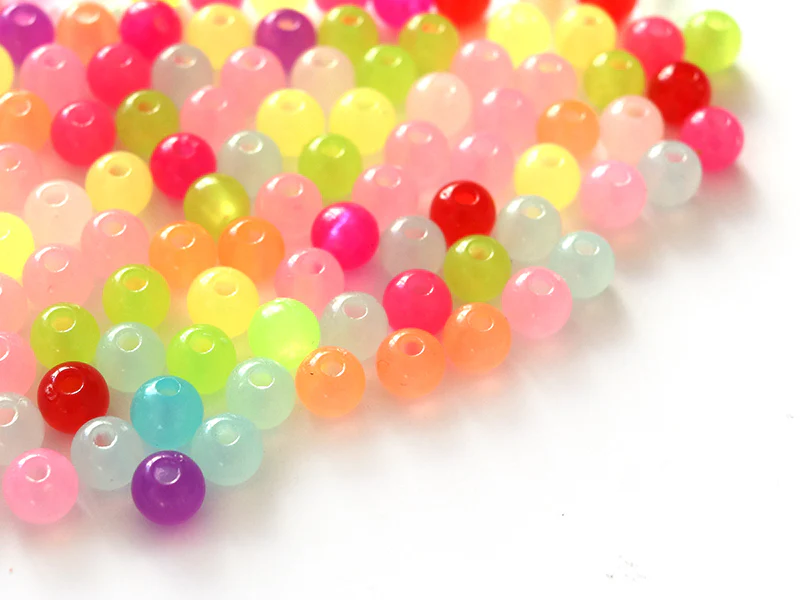 100 perles en plastique rondes 6 mm - multicolores - Image 14