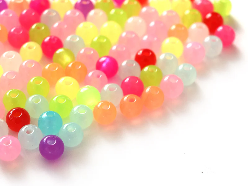 100 perles en plastique rondes 6 mm - multicolores - Image 15