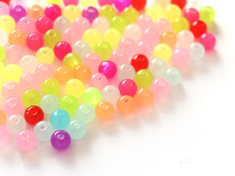 100 perles en plastique rondes 6 mm - multicolores - Image 16