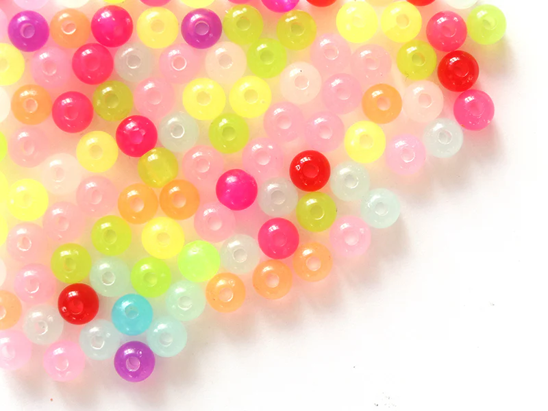 100 perles en plastique rondes 6 mm - multicolores - Image 17