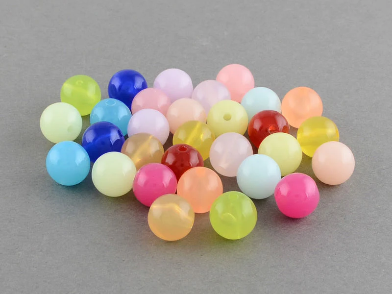 100 perles en plastique rondes 6 mm - multicolores - Image 2