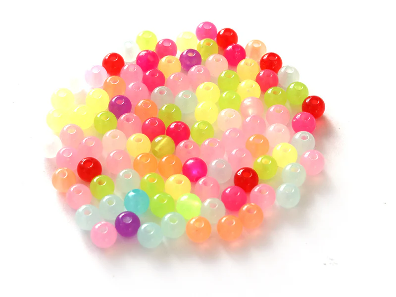 100 perles en plastique rondes 6 mm - multicolores - Image 4