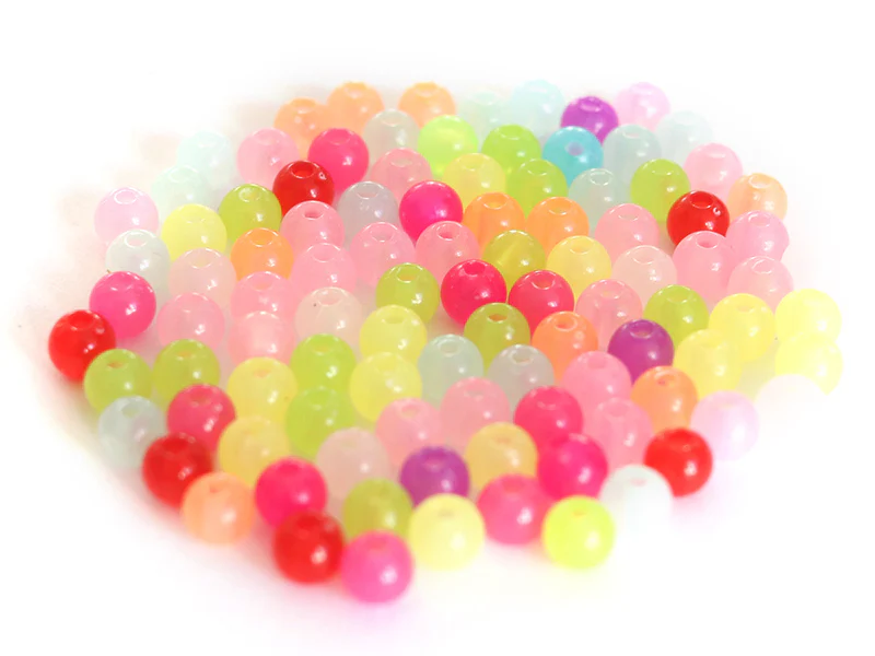 100 perles en plastique rondes 6 mm - multicolores - Image 5