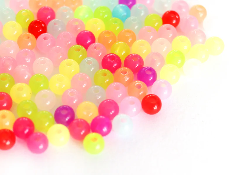 100 perles en plastique rondes 6 mm - multicolores - Image 7