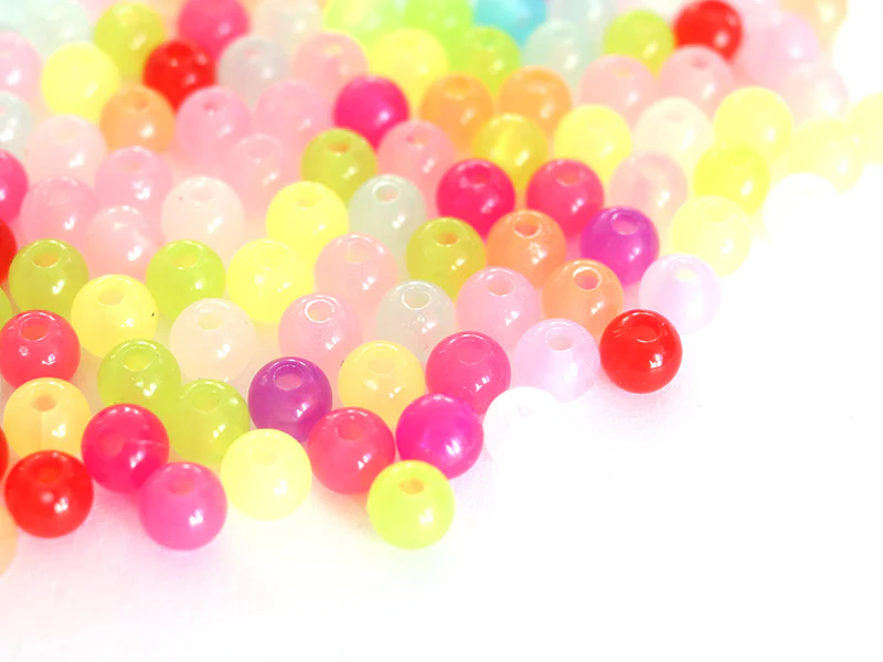 100 perles en plastique rondes 6 mm - multicolores - Image 8