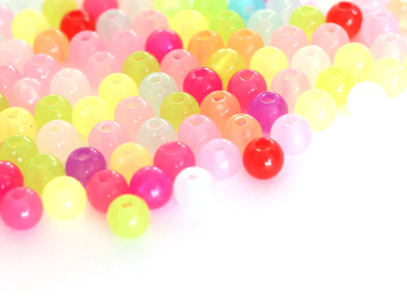 100 perles en plastique rondes 6 mm - multicolores - Image 9